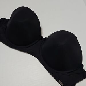 Tahari Black Strapless Molded Cup Push Up Bra Size 38C